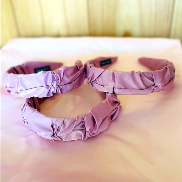 PINK FAUX LEATHER WRINKLED FASHION HEAD BAND - Picture 4 of 4